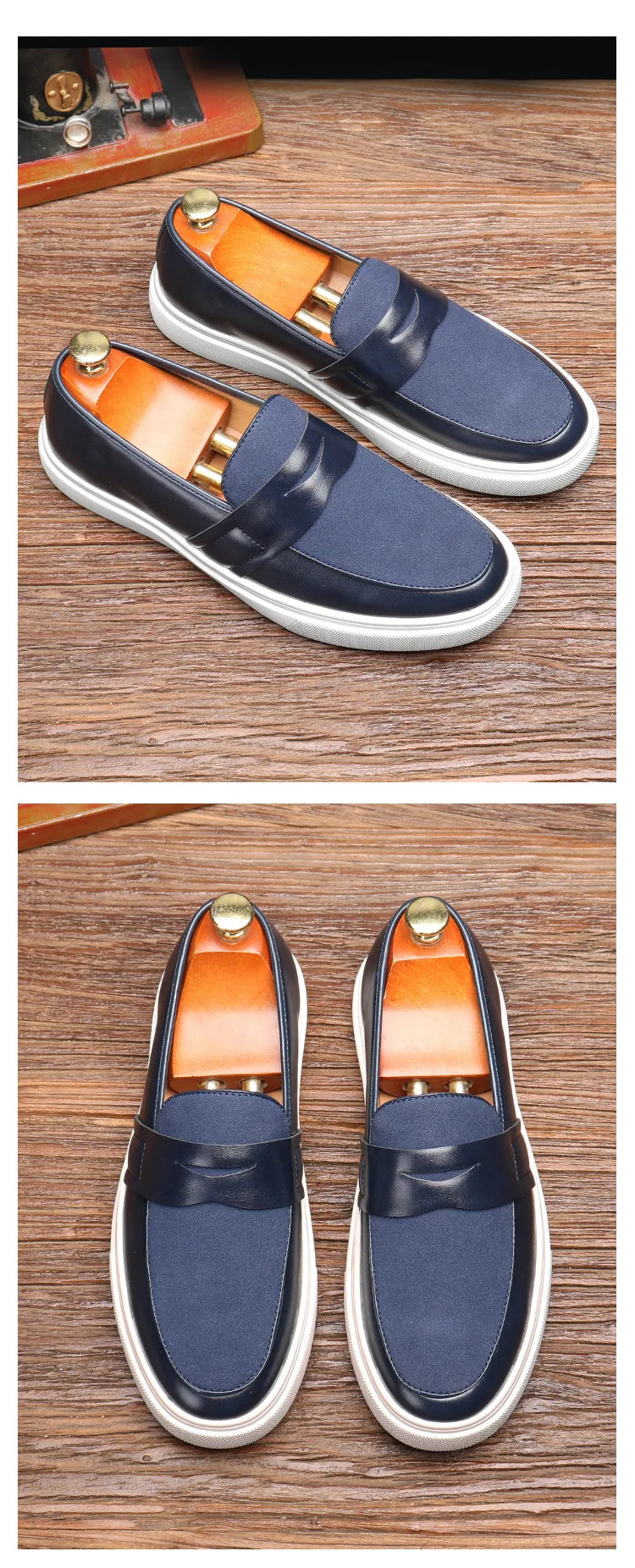 Slip-on platform loafers crafted from buttery-soft waterproof suede material