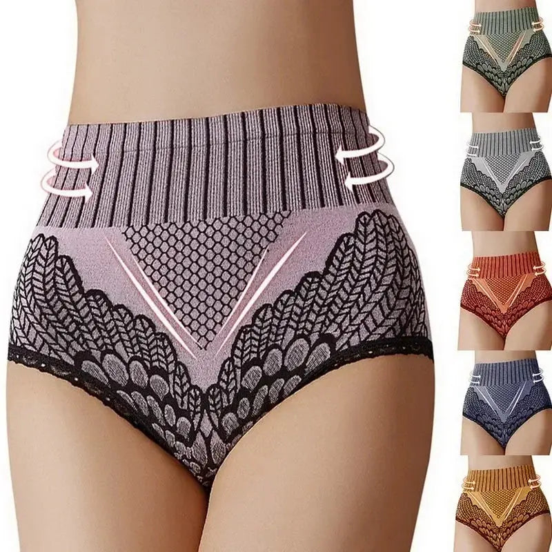 High-waist shaper briefs in black nylon for seamless comfort and tummy control.