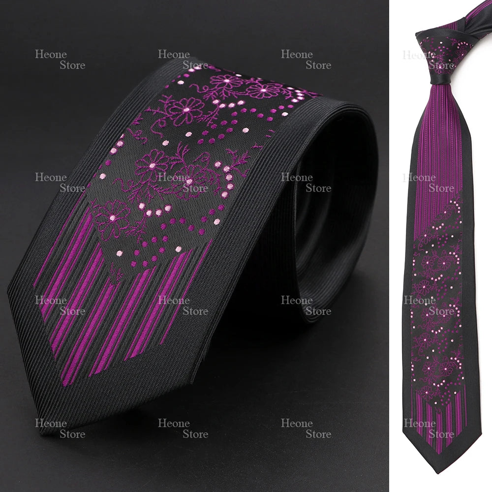 Elegant accessory tie in a sophisticated blend of purple and black.