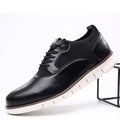 Detail of premium leather loafer construction with EVA cushioning and moisture-wicking mesh