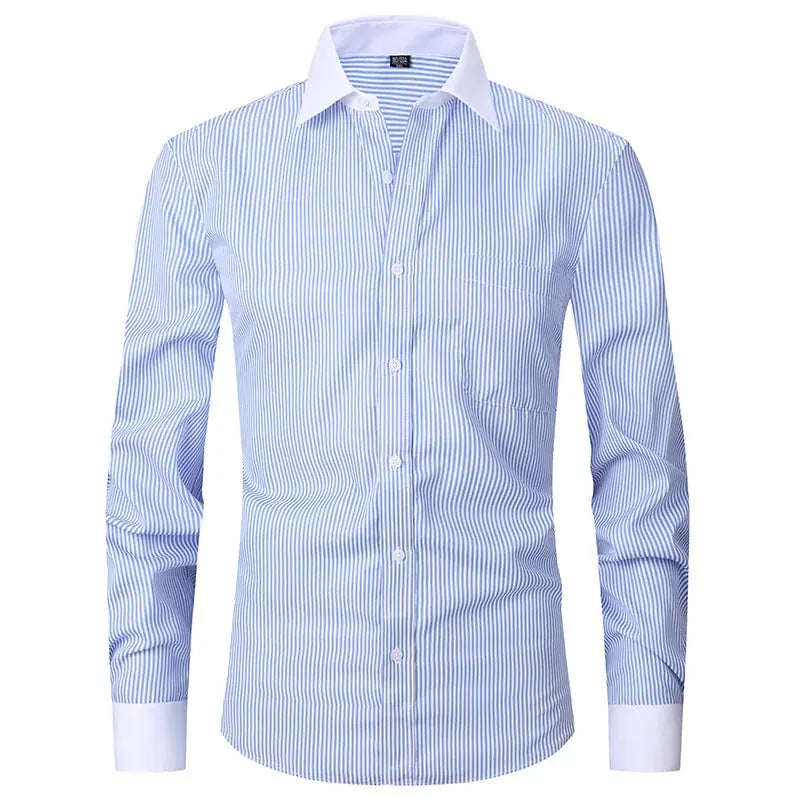 Tailored fit of the Signature White Shirt highlighting its design.