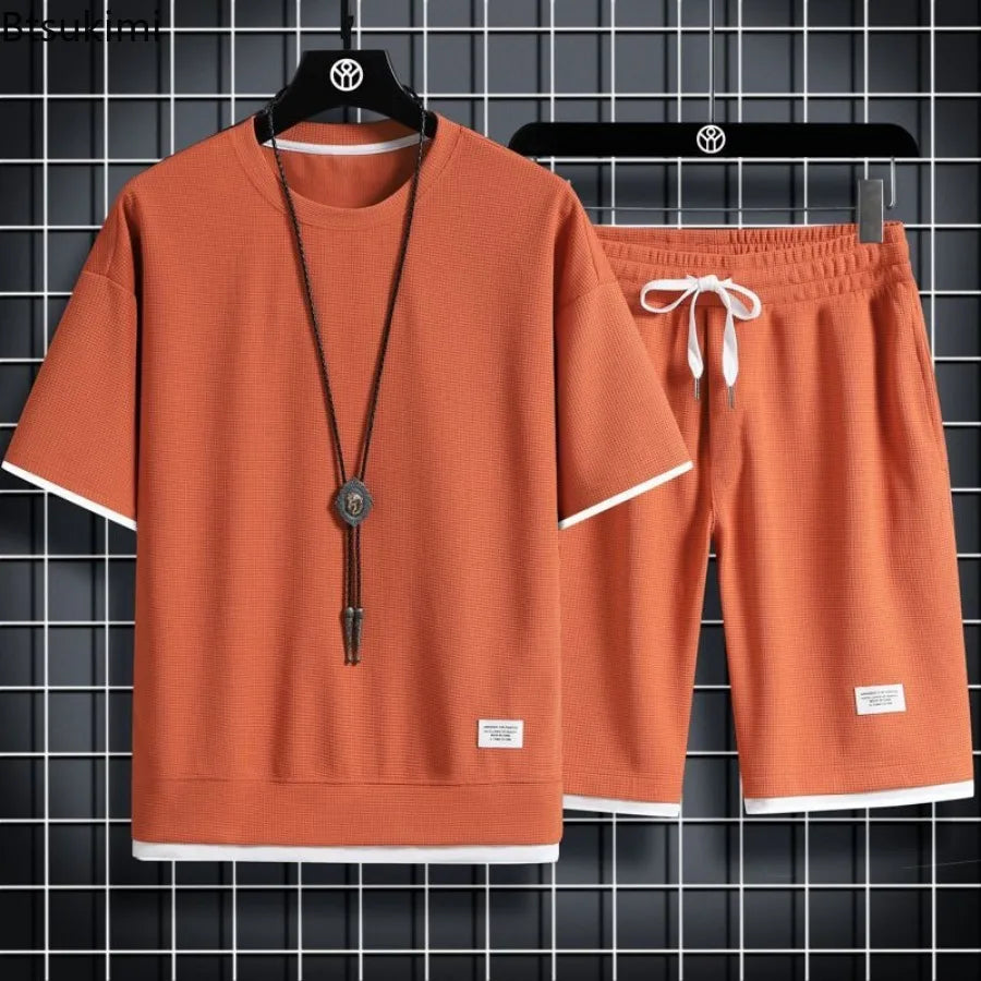 Men's Waffle Knit Tracksuit Set