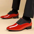 Sturdy rubber outsoles of patent oxfords providing reliable traction and secure stepping.