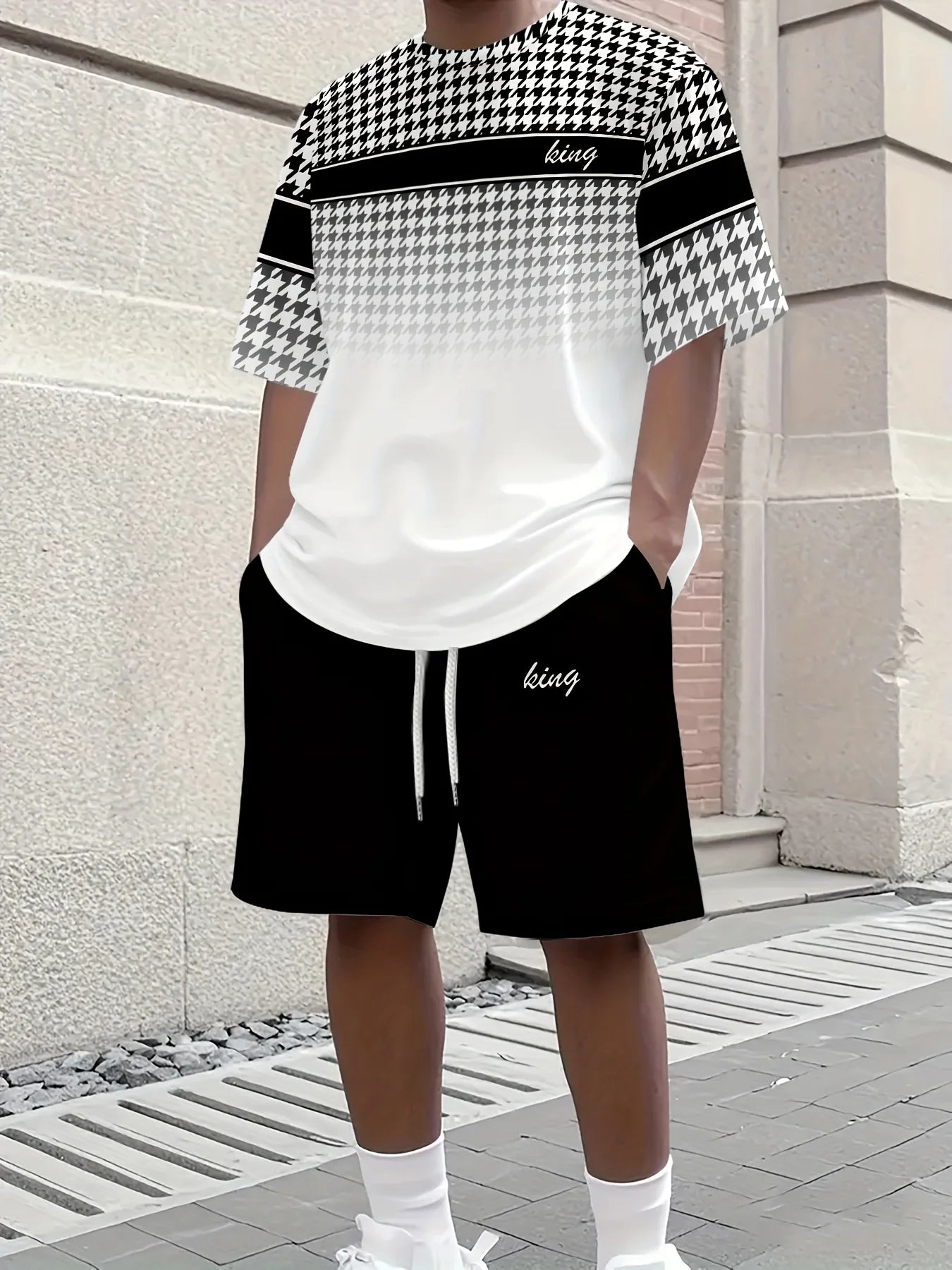 Men's Summer Breeze Striped Suit in lightweight polyester, perfect for rooftop parties.