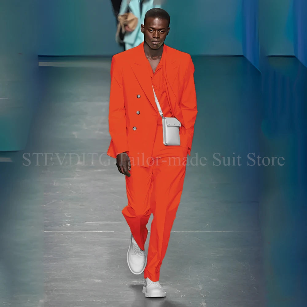 Azure Allure suit displayed in natural light, highlighting its vibrant azure hue.