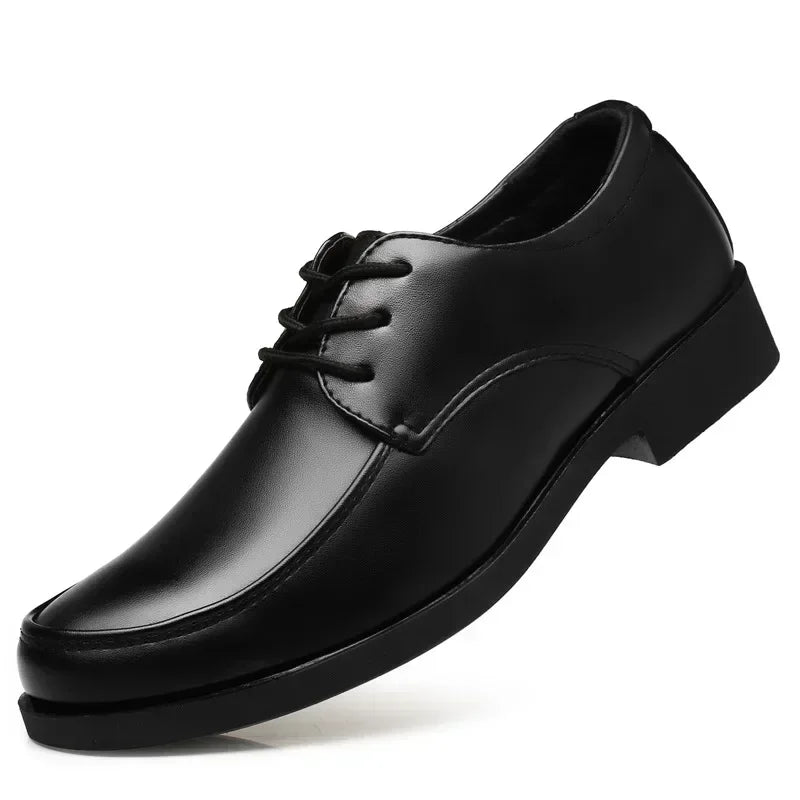 Italian leather dress shoes in classic black, showcasing premium craftsmanship and elegant design.