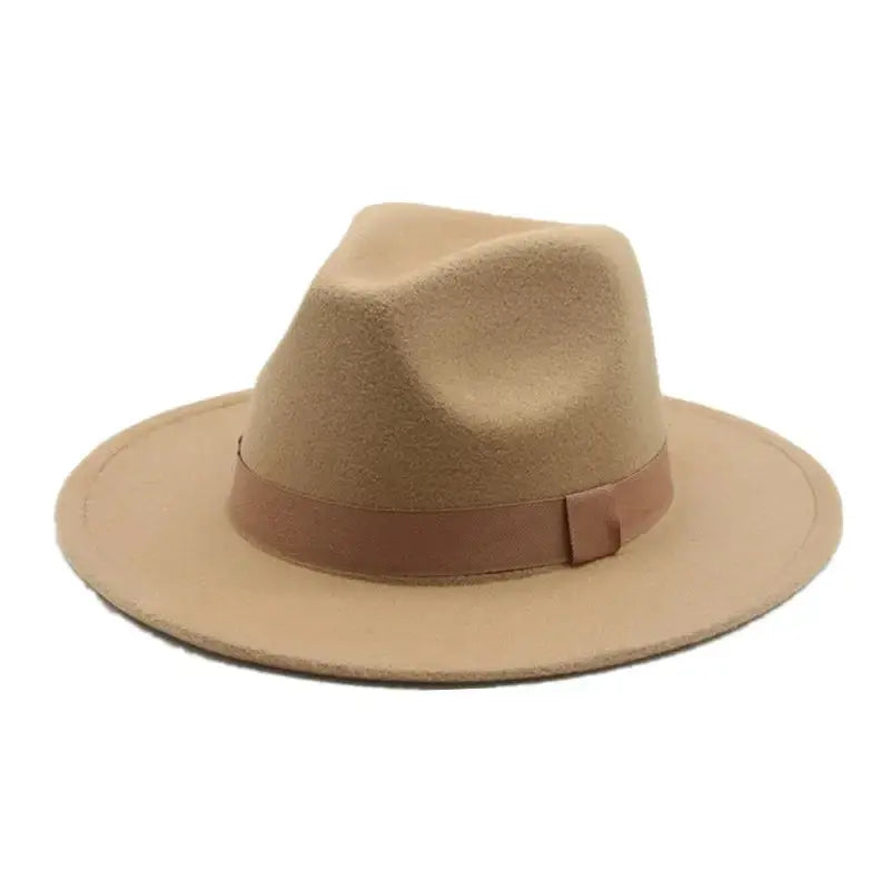 Elegant beige fedora showcasing a classic design, perfect for casual and formal events.