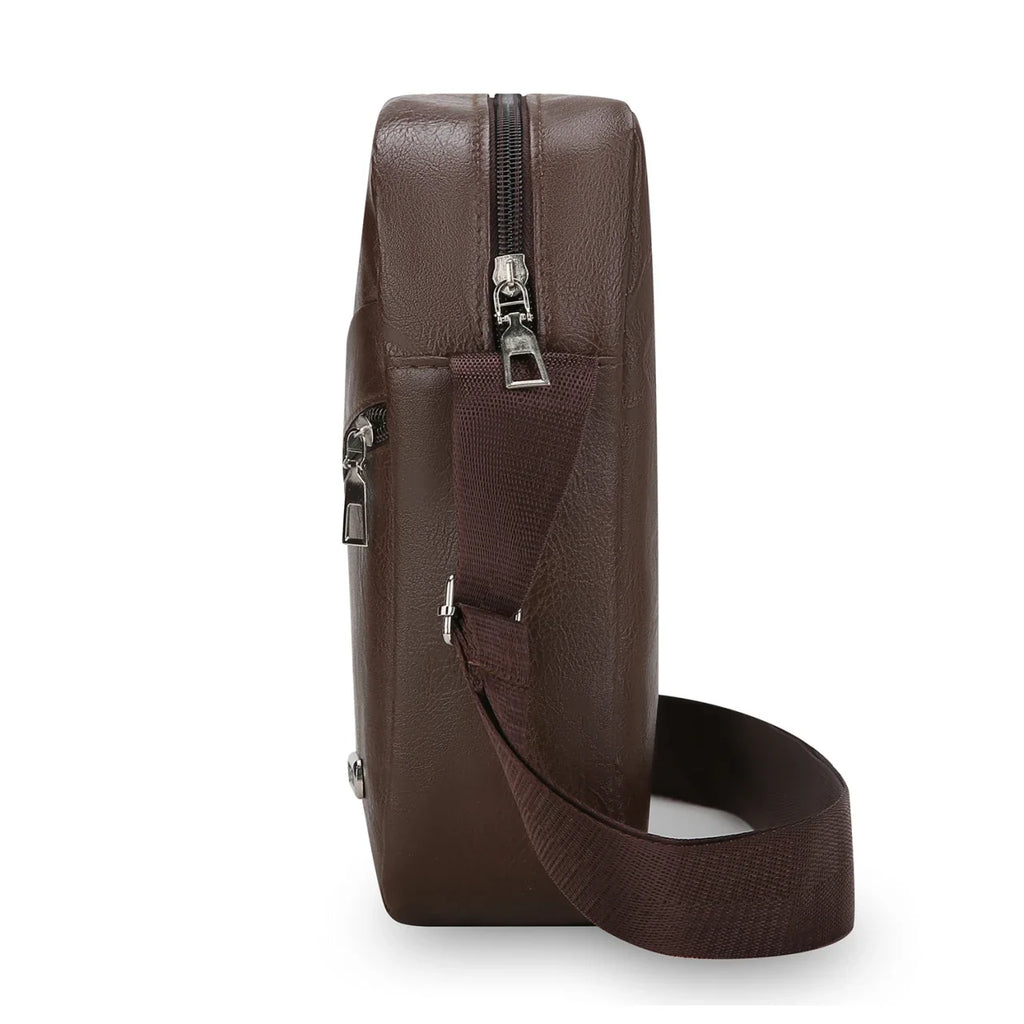 Urban messenger bag with premium water-resistant exterior protecting tech from rain damage