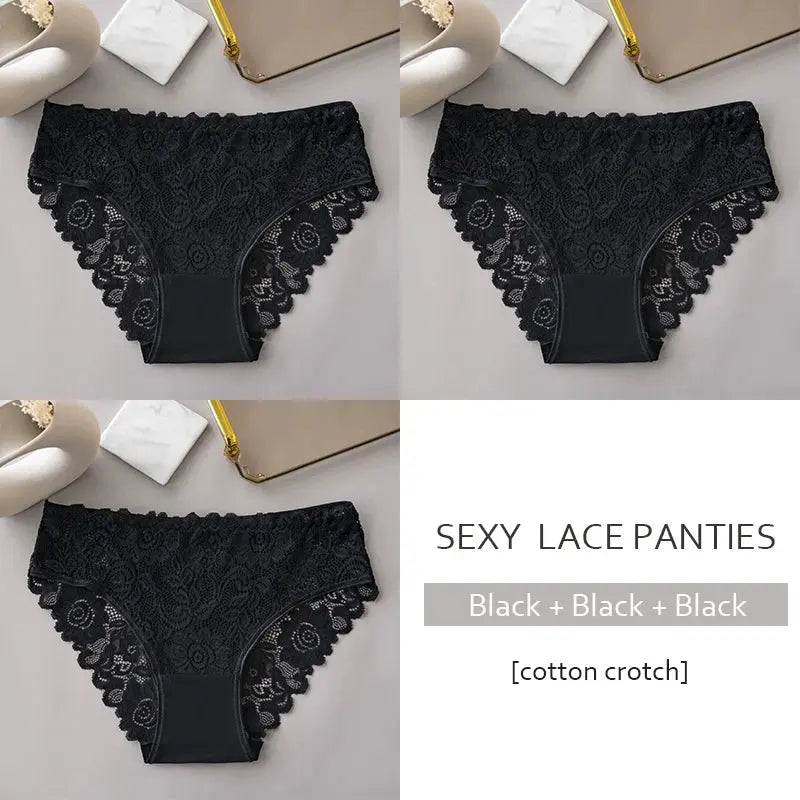 Elegant Whisper-Soft Lace Panties displayed on a soft background, showcasing luxury lingerie appeal.