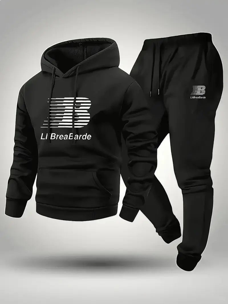 Urban Comfort hoodie set in navy, lightweight polyester blend for active lifestyles.