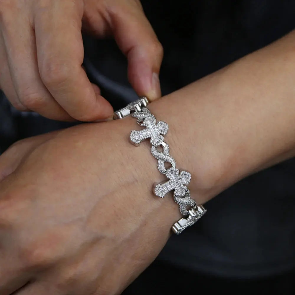 Elegant Cross Charm Bracelet in high-quality copper with a unique cross design.