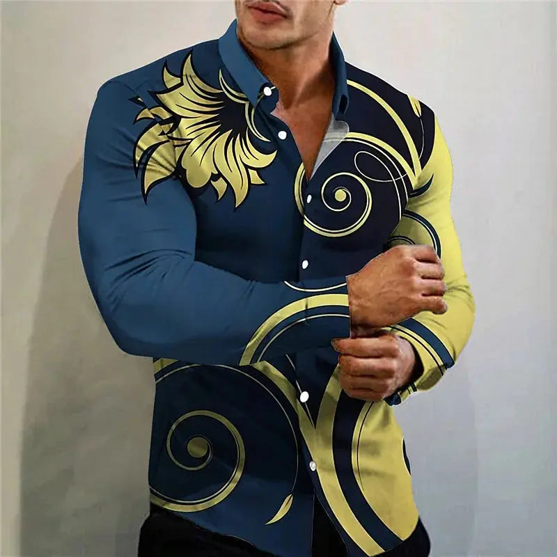 Command the Room Silk-Blend Shirt in olive green with eye-catching design.