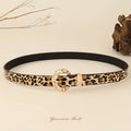 Close-up of the Golden Whispers Belt showcasing its luxurious faux leather and vintage charm.