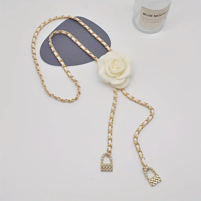 Elegant Golden Rose Belt with a unique rose buckle, ideal for date nights.
